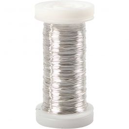 Silberdraht, Dicke 0,3 mm, Versilbert, 50 g, 100 m/ 1 Rolle [HOB-51736]