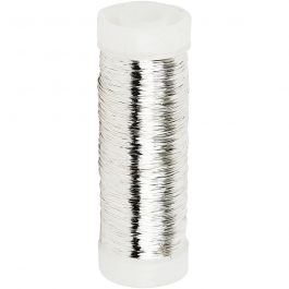 Silberdraht, Dicke 0,2 mm, Versilbert, 50 g, 110 m/ 1 Rolle [HOB-51756]