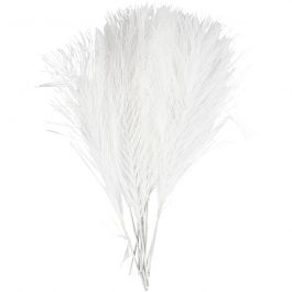 Künstliche Federn, L 15 cm, B 8 cm, Weiß, 10 Stk/ 1 Pck [HOB-518050]