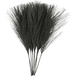 Künstliche Federn, L 15 cm, B 8 cm, Schwarz, 10 Stk/ 1 Pck [HOB-518059]