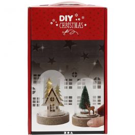 DIY-Set für Deko-Szenen unter Plastikglocken, H 10+12,5 cm, 1 Pck [HOB-52159]