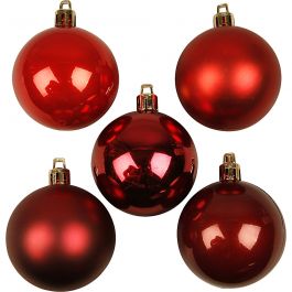 Weihnachtsbaumkugeln, D 6 cm, Rottöne, 20 Stk/ 1 Pck [HOB-52160]