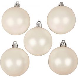 Weihnachtsbaumkugeln, D 6 cm, Weiß, Perlmutt, 20 Stk/ 1 Pck [HOB-52164]
