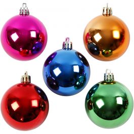 Weihnachtsbaumkugeln, D 6 cm, Kräftige Farben, 20 Stk/ 1 Pck [HOB-52165]