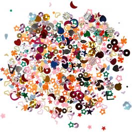 Paillettenmix, Multi, Größe 2-5 mm, 170 g/ 1 Pck [HOB-52173]