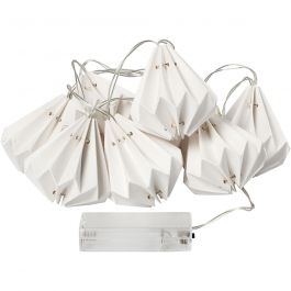 LED-Lichterkette mit Lampions, H 80 mm, L 100 cm, D 65 mm, Weiß, 1 Stk [HOB-52358]
