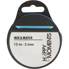 Satinband, B 3 mm, Hellblau, 15 m/ 1 Rolle [HOB-524508]