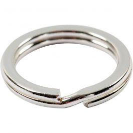Spaltring, D 15 mm, Versilbert, 15 Stk/ 1 Pck [HOB-52609]