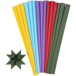 Papierstreifen für Sterne, L 45 cm, D 6,5 cm, B 15 mm, Sortierte Farben, 500 Stk/ 1 Pck [HOB-529099]
