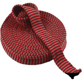 Strickschlauch, B 40 mm, Weihnachtsrot/Grau, 10 m/ 1 Rolle [HOB-53141]