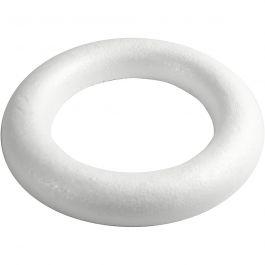 Styroporring, flach, Größe 35 cm, Dicke 46 mm, Weiß, 1 Stk [HOB-54351]