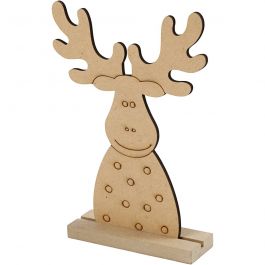 Weihnachtsfiguren, Elch, H 15 cm, T 3 cm, B 11 cm, Dicke 3 mm, 1 Stk [HOB-54468]
