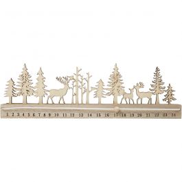 Adventkalender mit Datumszahlen, H 12 cm, L 40 cm, B 3,6 cm, 1 Stk [HOB-54471]
