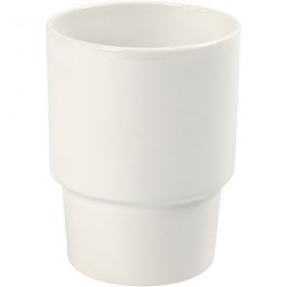 Becher, H 11 cm, D 8,5 cm, Weiß, 1Stk/ 1 Stk [HOB-55607]
