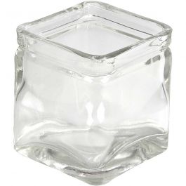 Kerzenglas, H 5,5 cm, Größe 5,5x5,5 cm, 12 Stk/ 1 Pck [HOB-55812]