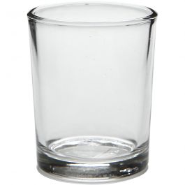 Teelichtglas, H 6,5 cm, D 4,5 cm, 4 Stk/ 1 Pck [HOB-55861]