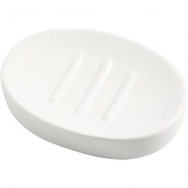 Seifenschale, H 2,5 cm, L 13,5 cm, B 10 cm, Weiß, 1 Stk [HOB-558660]