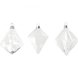 Glas-Elemente, H 9,6+9,8+10,5 cm, D 7+7,9+8 cm, Transparent, 3 Stk/ 1 Pck [HOB-55901]