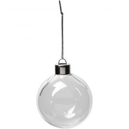 Glaskugeln, H 6,9 cm, D 5,9 cm, Transparent, 8 Stk/ 1 Pck [HOB-55942]