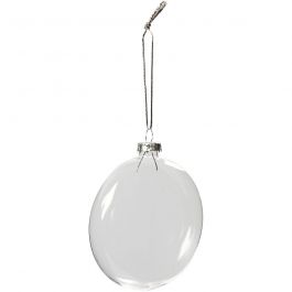 Weihnachtskugel, D 8 cm, Dicke 2,1 cm, 6 Stk/ 1 Pck [HOB-55951]