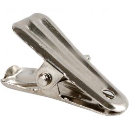 Deko-Klammer, L 27 mm, B 14 mm, Silber, 10 Stk/ 1 Pck [HOB-559540]
