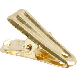 Deko-Klammer, L 27 mm, B 14 mm, Gold, 10 Stk/ 1 Pck [HOB-559541]
