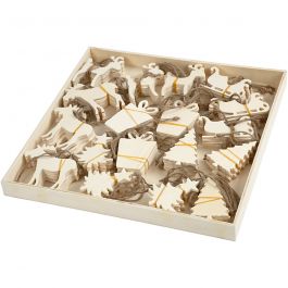 Weihnachtsaufhänger, Größe 7-9 cm, Dicke 4 mm, 90 Stk/ 1 Pck [HOB-56404]