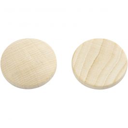 Holzknöpfe, D 25 mm, Dicke 5 mm, 15 Stk/ 1 Pck [HOB-56651]