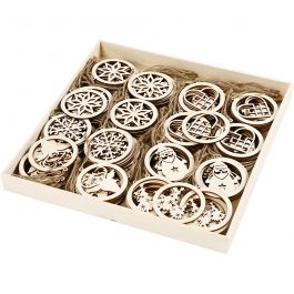 Weihnachtsschmuck, D 8 cm, Dicke 0,3 cm, 144 Stk/ 1 Pck [HOB-56808]