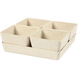 Blumentopf-Kästchen, H 8 cm, T 19,5 cm, B 19,5 cm, 1 Set [HOB-56866]