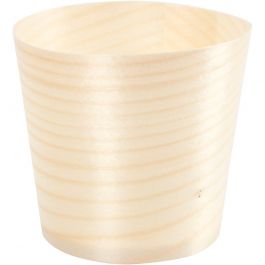 Becher aus Spanholz, H 6 cm, D 5,5 cm, 12 Stk/ 1 Pck [HOB-56941]