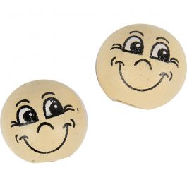 Gesicht "Smiley", D 12 mm, Hellbeige, 20 Stk/ 1 Pck [HOB-57096]