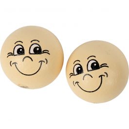Gesicht "Smiley", D 22 mm, Hellbeige, 10 Stk/ 1 Pck [HOB-57098]