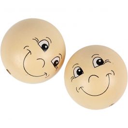Gesicht "Smiley", Hellbeige, D 40 mm, 10 Stk/ 1 Pck [HOB-57100]