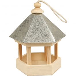 Vogelfutterhaus mit Zinkdach, Größe 22x18x16,5 cm, 1 Stk [HOB-577300]