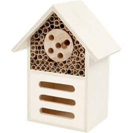 Insektenhotel, H 18 cm, T 9 cm, B 14 cm, 1 Stk [HOB-57963]