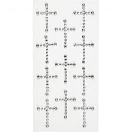 Strasstein-Sticker, Größe 35x25 mm, Silber, 11 Stk/ 1 Pck [HOB-586043]