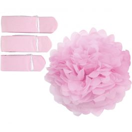 Seidenpapier-Pompons, D 20+24+30 cm, 16 g, Rosa, 3 Stk/ 1 Pck [HOB-590009]