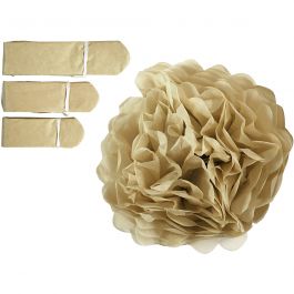 Seidenpapier-Pompons, D 20+24+30 cm, 16 g, Gold, 3Stk/ 1 Pck [HOB-590029]