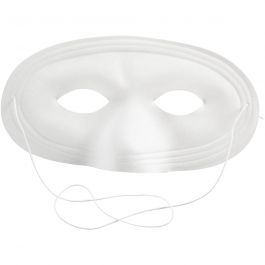 Halbmaske, H 10 cm, B 17,5 cm, Weiß, 1 Stk [HOB-592400]