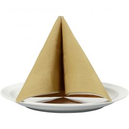 Servietten, Größe 40x40 cm, 60 g, Gold, 20 Stk/ 1 Pck [HOB-598019]