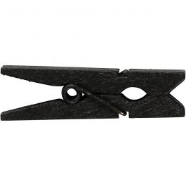Kleine Wäscheklammer, Größe 35x7 mm, Dicke 9 mm, Schwarz, 20 Stk/ 1 Pck [HOB-599602]