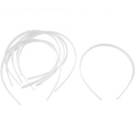 Haarreifen, B 8 mm, Weiß, 20 Stk/ 1 Pck [HOB-60080]