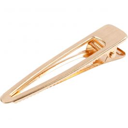 Haarclips, L 75 mm, B 16 mm, Vergoldet, 1 Stk [HOB-600983]