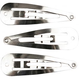 Haarclip, L 45 mm, B 14 mm, Versilbert, 10 Stk/ 1 Pck [HOB-600991]