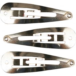 Haarclip, L 45 mm, B 14 mm, Versilbert, 100 Stk/ 1 Pck [HOB-600992]
