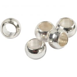 Quetschperlen, D 2,5 mm, Silber, 100 Stk/ 1 Pck [HOB-60114]
