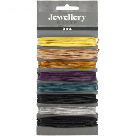 Baumwollband, Dicke 1 mm, Sortierte Farben, 8x5 m/ 1 Pck [HOB-609980]