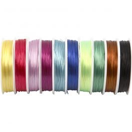 Elastische Schnur, Dicke 1 mm, Sortierte Farben, 10x25 m/ 1 Pck [HOB-61536]