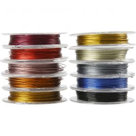 Schmuckdraht, Dicke 0,38 mm, Sortierte Farben, 10 m/ 1 Pck [HOB-61582]